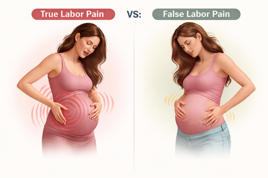 Difference Between True Labour Pain and False Labour Pain During Pregnancy